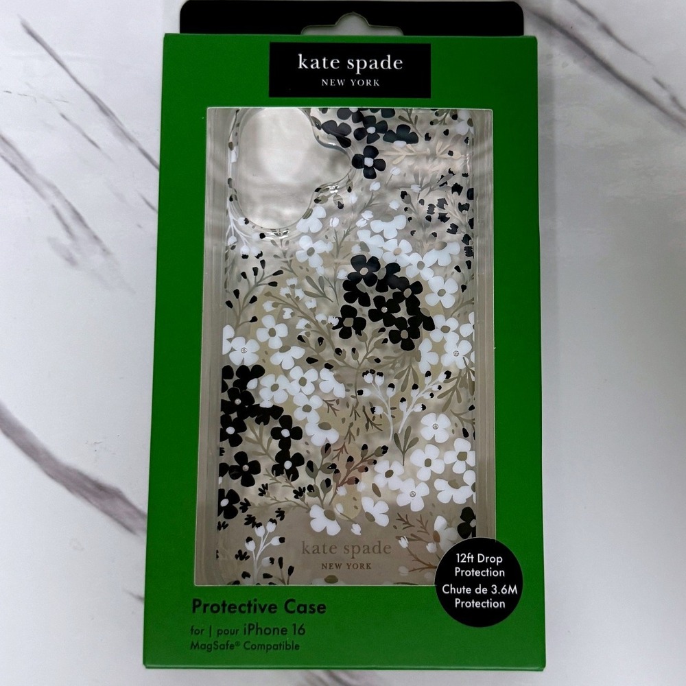 Kate Spade New York iPhone 16 Protective Case Magsafe Floral Clear